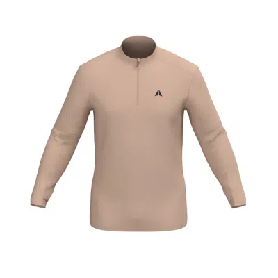 Aora Athletics Men's Half Zip Long Sleeve - Brown