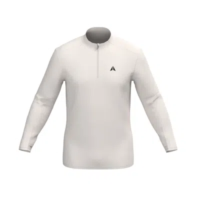 Aora Athletics Men's Half Zip Long Sleeve - White