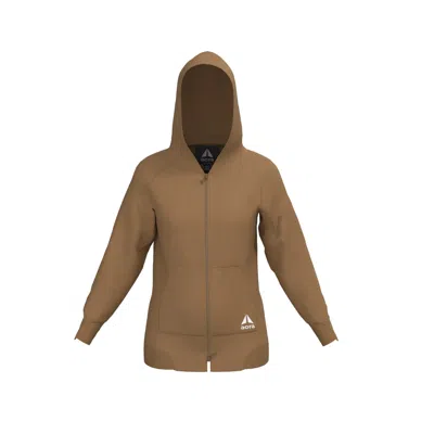 Aora Athletics Oversized Zipper Hoodie - Brown