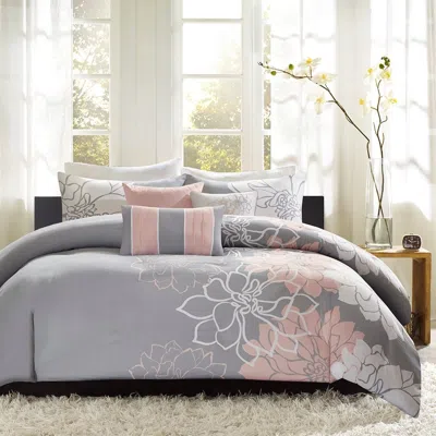 Aorobi 6 Piece Printed Duvet Cover Set In Gray