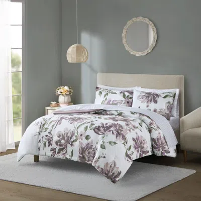 Aorobi Floral Comforter Set With Bed Sheets In Gray