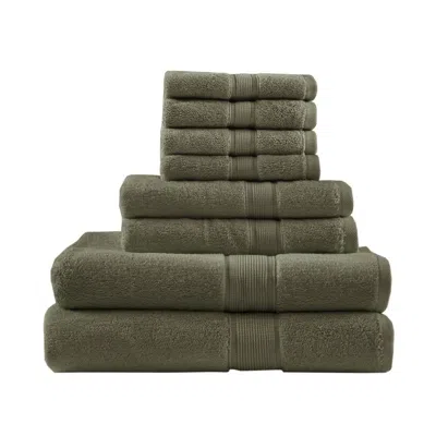 Aorobi Ultra-soft 100% Cotton Absorbent Towel Set 8-piece In Green
