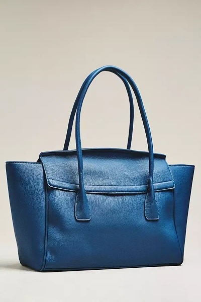 Aota Regina Vegan Leather Tote Bag In Blue