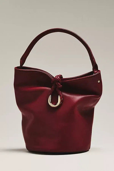 Aota Twist Tie Top-handle Bucket Bag In Burgundy