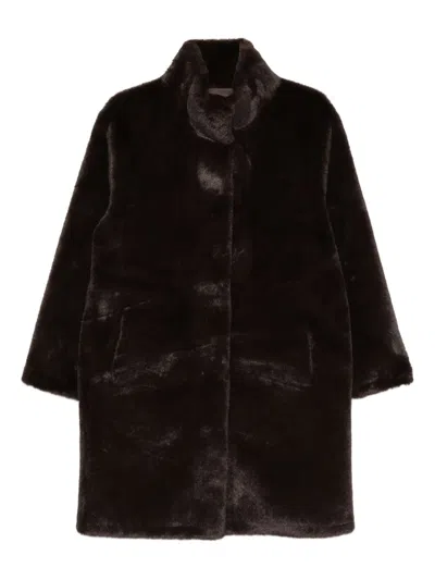 Ap Paris Blair Midi Coat In Brown