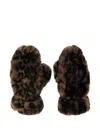 Ap Paris Coco Leopard Gloves In Brown