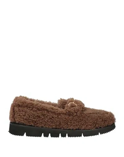 Apair Woman Loafers Brown Size 8 Leather