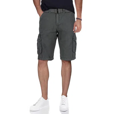 Apakowa Men's Belted 12.5" Inseam Cargo Shorts In Gray