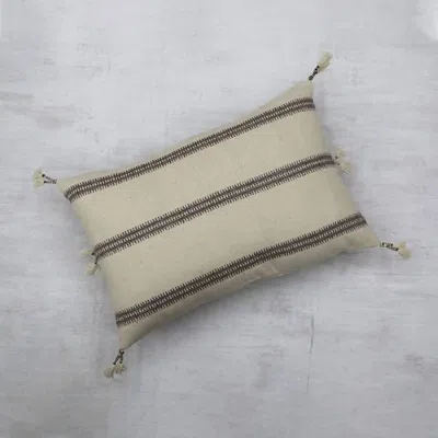 Apakowa Understreke Handwoven Pillow Cover In Gray