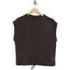 Apana Cloudy Cap Sleeve Scuba Top In Gray