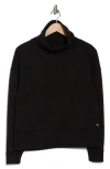 Apana Cocoon Long Sleeve Mock Neck Top In Rich Black