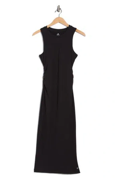 Apana Expedite Sleeveless Rib Midi Dress In Black