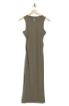 Apana Expedite Sleeveless Rib Midi Dress In Green