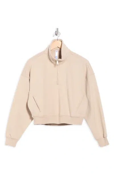 Apana Forever Fleece Quarter Zip Sweatshirt In Brown