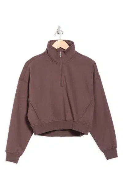 Apana Forever Fleece Quarter Zip Sweatshirt In Brown