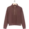 Apana Forever Ottoman Quarter Zip Sweatshirt In Brown