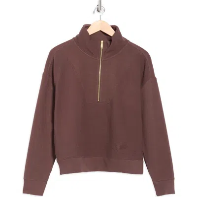 Apana Forever Ottoman Quarter Zip Sweatshirt In Brown