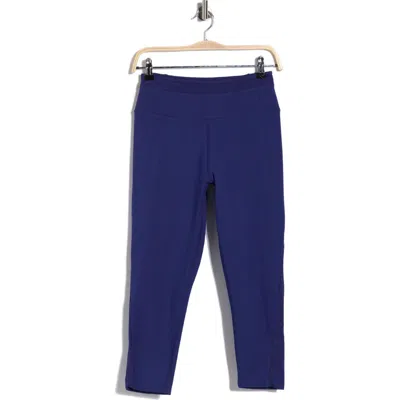 Apana Groove Mesh Capri Leggings In Blue