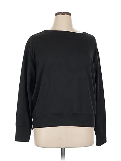 Pre-owned Apana Long Sleeve Top Black Boatneck Tops