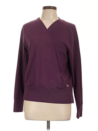 Pre-owned Apana Long Sleeve Top Burgundy V-neck Tops