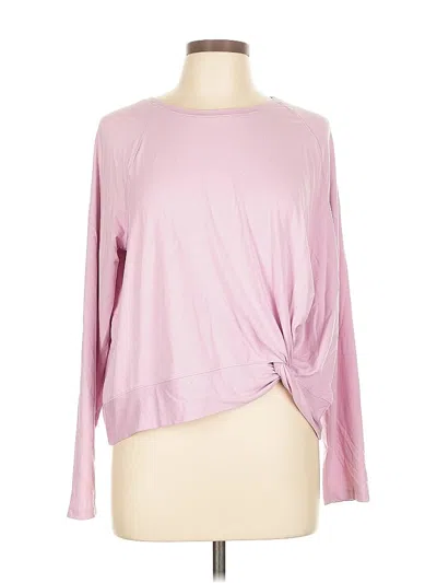 Pre-owned Apana Long Sleeve Top Pink Boatneck Tops