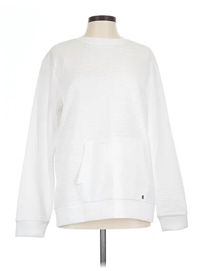 Pre-owned Apana Long Sleeve Top White Crew Neck Tops