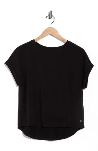 Apana Metro Rolled Sleeve Top In Black