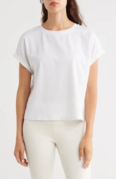 Apana Metro Rolled Sleeve Top In White