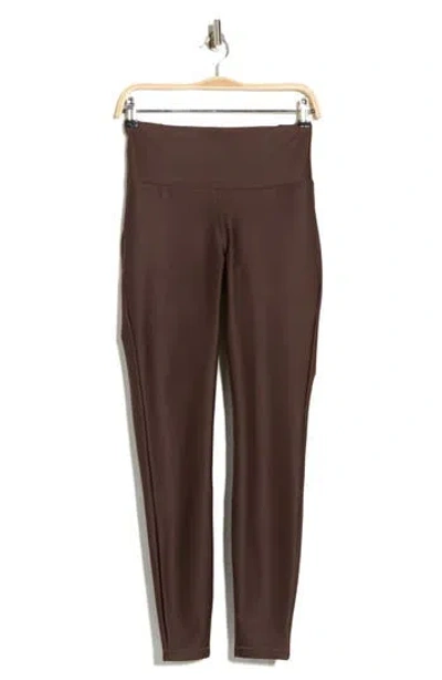 Apana Neo Shine Ankle Leggings In Brown