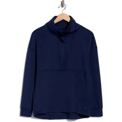 Apana New Heights Long Sleeve Tunic Pullover In Blue