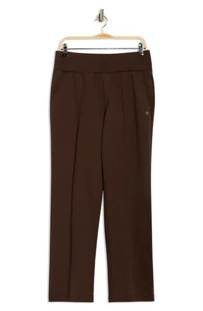 Apana Pintuck Scuba Knit Pants In Brown