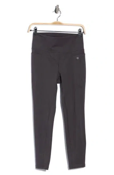 Apana Ruched Back High Waist 7/8 Leggings With Pockets In Gray