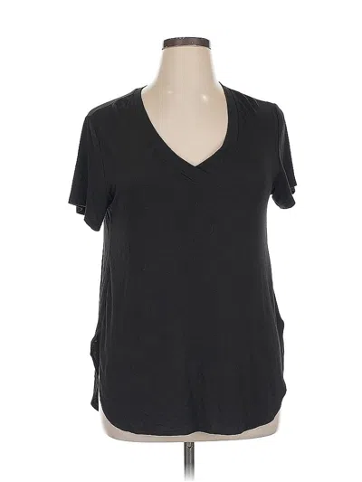 Pre-owned Apana Short Sleeve Top Black V Neck Tops