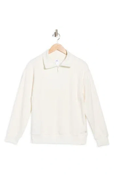 Apana Soft Summit Quarter Zip Sweatshirt In White