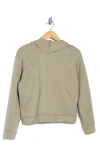 Apana Stellar Scuba Quarter Zip Hoodie In Dried Sage