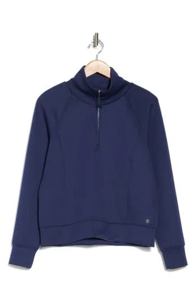 Apana Stellar Scuba Quarter Zip Pullover In Naval Academy