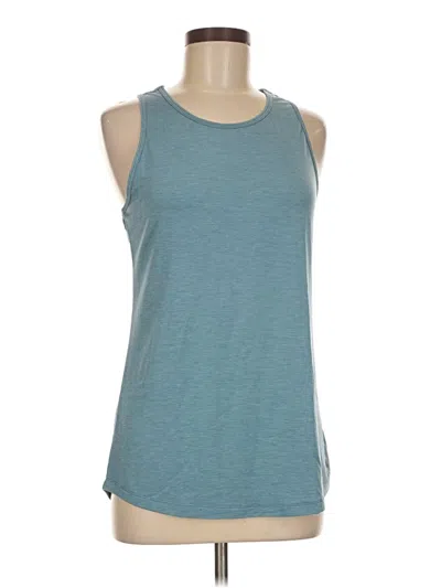 Pre-owned Apana Tank Top Teal Halter Neckline Tops In Blue