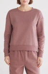 Apana Timber Crewneck Fleece Sweatshirt In Faded Rose