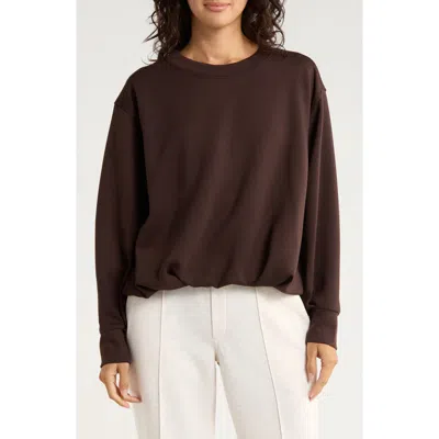 Apana Vortex Scuba Crop Sweatshirt In Brown