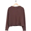 Apana Vortex Scuba Knit Top In Brown