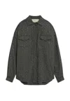 Apaperkid Women's Shirt Jacket  Studs In Gray