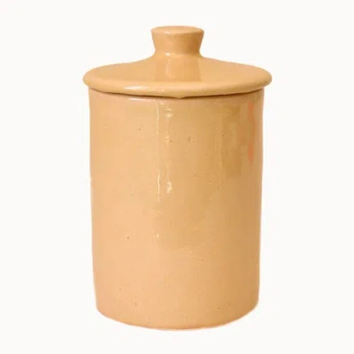 Apartment F Handcrafted Ceramic Canister In Neutral
