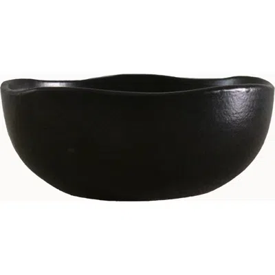 Apartment F Handcrafted Modern Ceramic Serving Bowl In Black
