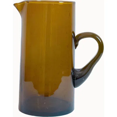 Apartment F Moroccan Blown Glass Classic Pitcher In Brown