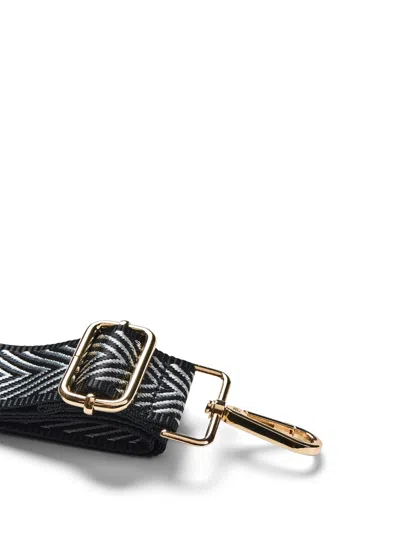 Apatchy London And Silver Chevron Strap Bag In Black