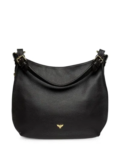 Apatchy London Harriet Slouchy Leather Bucket Bag In Black