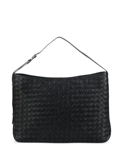 Apatchy London Holly Woven Leather Shoulder Bag In Black