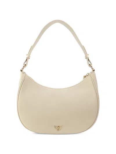 Apatchy London Lucy Crescent Leather Shoulder Bag In Neutral