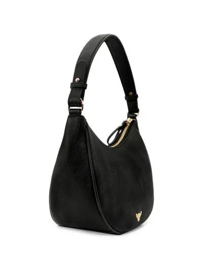 Apatchy London Lucy Crescent Leather Tote Bag In Black
