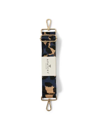 Apatchy London Navy Leopard Strap Bag, Leather